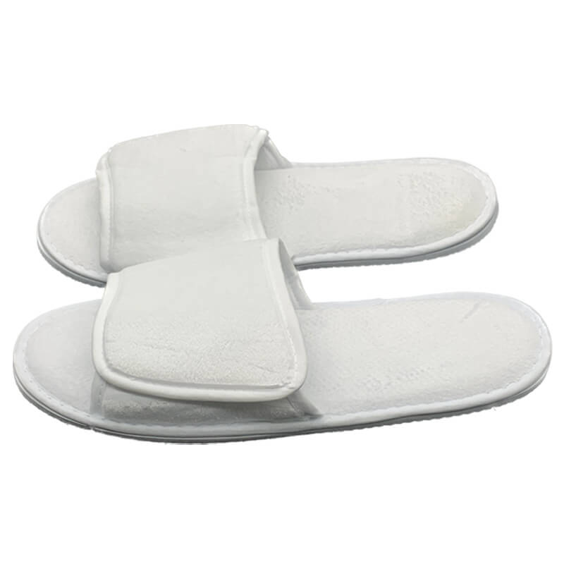 SB451 A White Polyester Open Toe Hotel Slipper