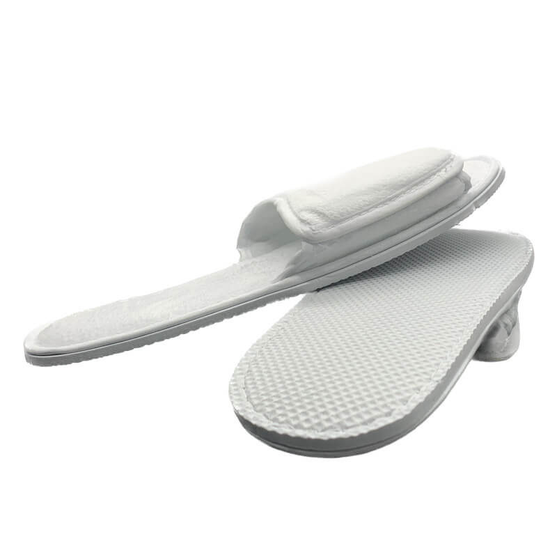 SB451 R White Polyester Open Toe Hotel Slipper
