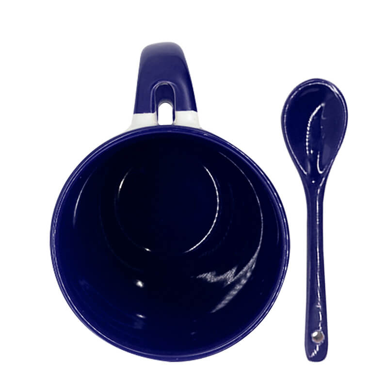SB885 T Titan-Jet Africa | 12oz Blue Ceramic Mug With Spoon