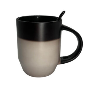 Titan-Jet Africa | 12oz Matte Black Ceramic Magic Mug with Spoon