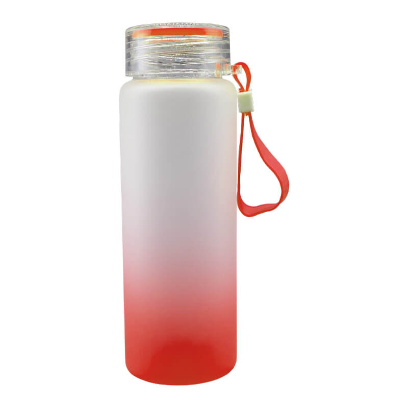 500ml Red Frosted Glass Bottle