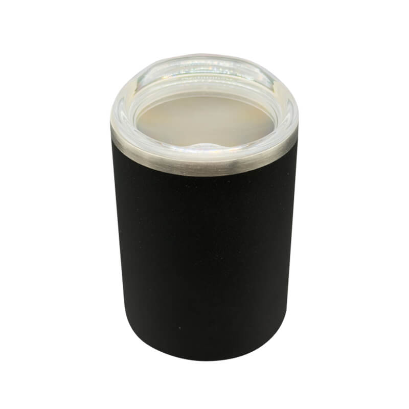 EN3412 A 3oz Black Stainless Steel Skinny Shooter Glass