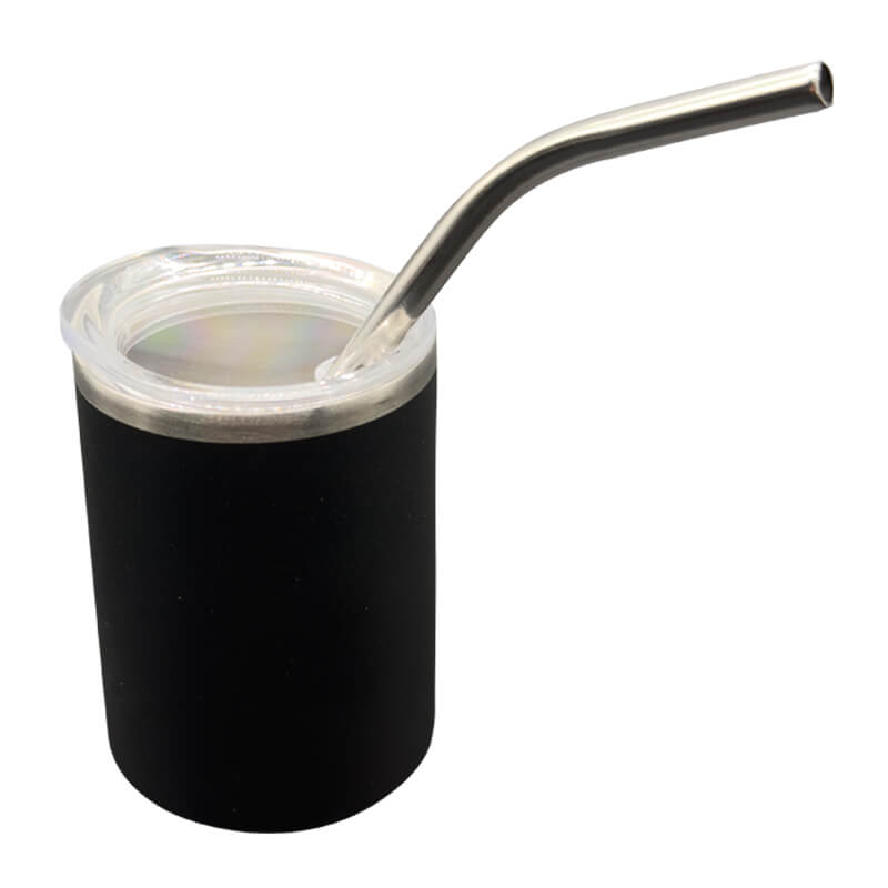 EN3412 S 3oz Black Stainless Steel Skinny Shooter Glass