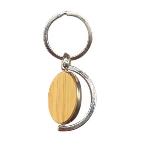 ENG Metal Bamboo Keyring 008 Round Spinner