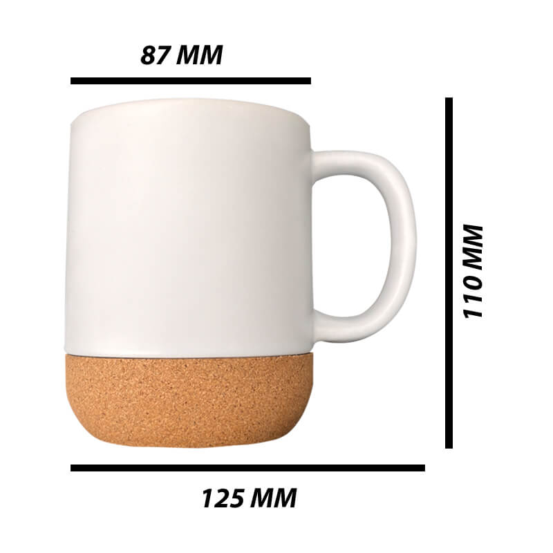 SB1041 M 11oz White Ceramic Cork Mug