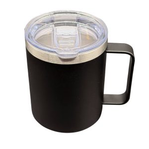 12oz Black Stainless Steel Coffee Mug
