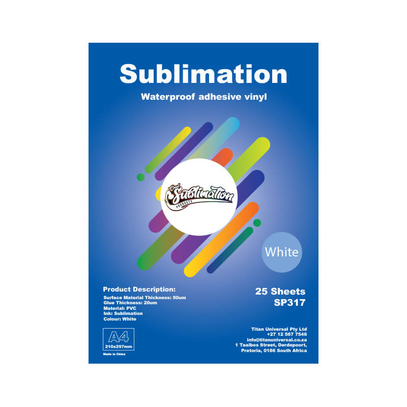 SP317 F A4 Waterproof Sublimation Adhesive Vinyl