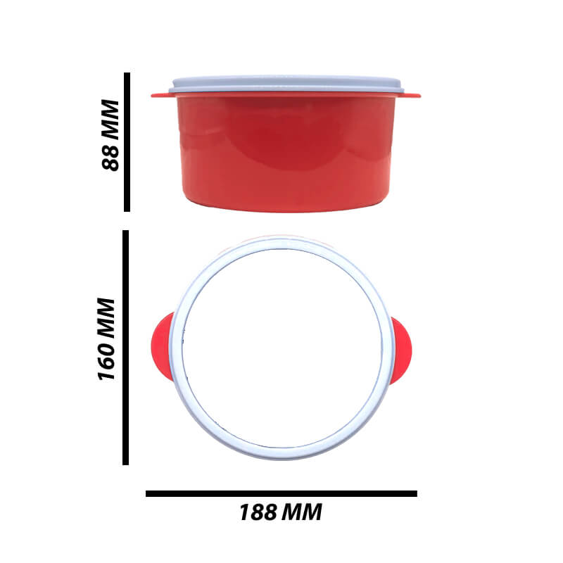 SB614 M Round Lunchbox Red
