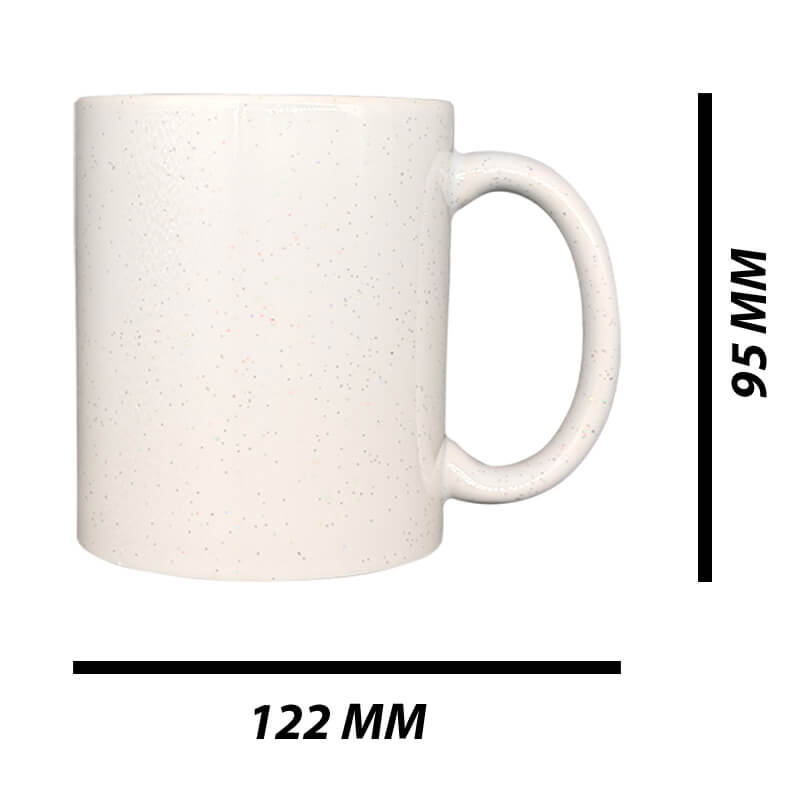 SB8102 M T 11oz White Ceramic Glitter Mug